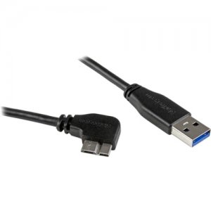 StarTech.com USB3AU1MRS Slim Micro USB 3.0 Cable - Right-angle Micro-USB - 1m (3ft)