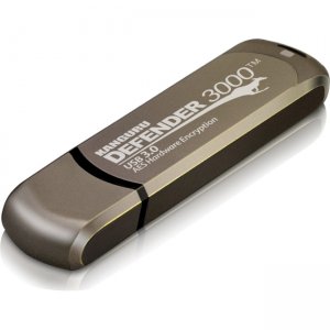 Kanguru KDF3000-32G Defender 3000, Secure FIPS 140-2 SuperSpeed USB 3.0 Flash Drive, 32G