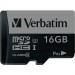 Verbatim 47040 16GB Pro 600X microSDHC Memory Card with Adapter, UHS-I U3 Class 10