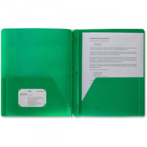 Business Source 20888 3-Hole Punched Poly Portfolios BSN20888