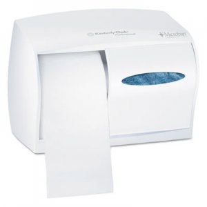 Kimberly-Clark KCC09605 Coreless Double Roll Tissue Dispenser, 11 1/10 x 6 x 7 5/8, White