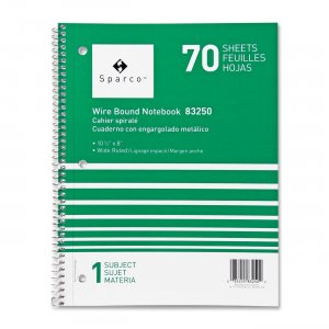 Sparco 83250 Quality Wirebound 1-Subject Notebook SPR83250
