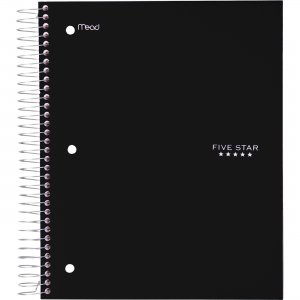 Five Star 72045 Wirebound Wide Ruled Notebook - 5 Subject (05206) MEA72045