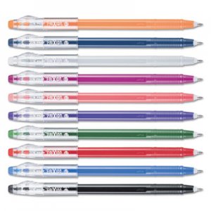 Pilot PIL32454 FriXion ColorSticks Erasable Stick Gel Pen, 0.7mm, Assorted Ink/Barrel, 10/Pack