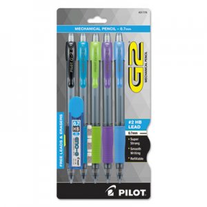 Pilot PIL31776 G-2 Mechanical Pencil, 0.7mm, Assorted, 5/Pack