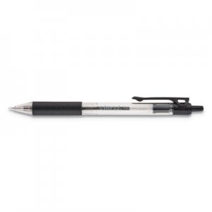 Universal UNV15533 Comfort Grip Retractable Ballpoint Pen, 1mm, Black Ink, Clear Barrel, 48/Set