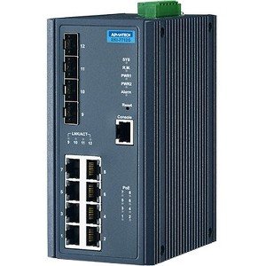 Advantech EKI-7712G-4FPI-AE 8GE + 4SFP Port Managed PoE Ethernet Switch w/Wide Temp