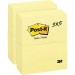 Post-it 655YWBD Canary Yellow Original Note Pads MMM655YWBD