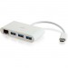 C2G 29746 USB-C to Ethernet Adapter with 3-Port USB Hub - White