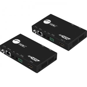 SIIG CE-H23211-S1 4K HDR HDMI 2.0 HDBaseT Extender Over Single Cat5e/6 with RS-232 & IR - 60m