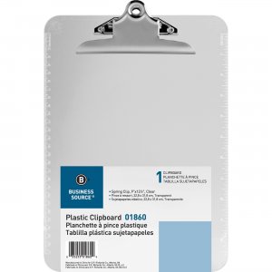 Business Source 01860 Spring Clip Plastic Clipboard BSN01860