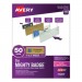 Avery AVE71207 The Mighty Badge Name Badge Holder Kit, Horizontal, 3 x 1, Laser, Gold, 50 Holders/120 Inserts