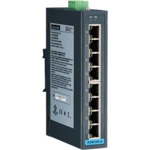 B+B SmartWorx ESW108-A 8FE Slim-type Unmanaged Industrial Ethernet Switch with Low Vac Power Input