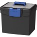 Storex 61415B02C File Storage Box, XL Storage Lid, Black/Blue (2 units/pack) STX61415B02C