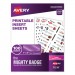 Avery AVE71210 The Mighty Badge Name Badge Inserts, 1 x 3, Clear, Laser, 20/Sheet, 5 Sheets/Pack