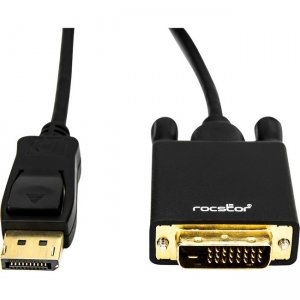 Rocstor Y10C155-B1 DisplayPort 1.2v to DVI Video Cable 6ft, Supports 4K