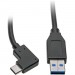 Tripp Lite U428-003-CRA Right-Angle USB-C to USB-A Cable, M/M, 3 ft