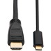 Tripp Lite U444-010-H4K6BM USB-C to HDMI Adapter, M/M, Black, 10 ft