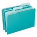 Pendaflex 421013AQU Interior File Folders, 1/3 Cut Top Tab, Letter, Aqua, 100/Box PFX421013AQU