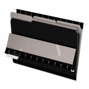 Pendaflex 421013BLA Interior File Folders, 1/3 Cut Top Tab, Letter, Black 100/Box PFX421013BLA