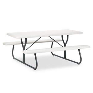 Iceberg 65923 IndestrucTables Too 1200 Series Resin Picnic Table, 72w x 30d, Platinum/Gray ICE65923