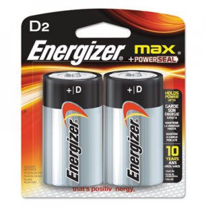 Energizer EVEE95BP2 MAX Alkaline Batteries, D, 2 Batteries/Pack E95BP-2