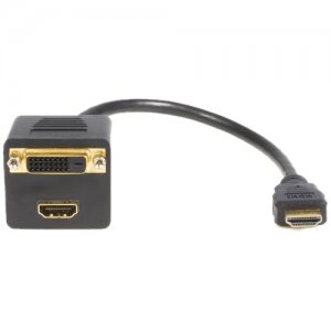 StarTech.com HDMISPL1DH 1 ft HDMI to HDMI & DVI-D Digital Video Splitter Cable - M/F