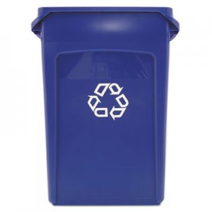 Rubbermaid Commercial 354007BE Slim Jim Recycling Container w/Venting Channels, Plastic, 23gal, Blue RCP354007BE