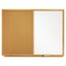 Quartet S553 Bulletin/Dry-Erase Board, Melamine/Cork, 36 x 24, White/Brown, Oak Finish Frame QRTS553