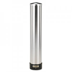 San Jamar C3400P Large Water Cup Dispenser w/Removable Cap, Wall Mounted, Stainless Steel SJMC3400P