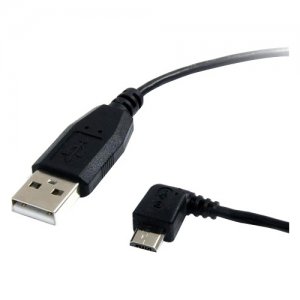 StarTech.com UUSBHAUB1LA 1 ft Micro USB Cable - A to Left Angle Micro B