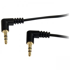 StarTech.com MU1MMS2RA 1 ft Slim 3.5mm Right Angle Stereo Audio Cable - M/M