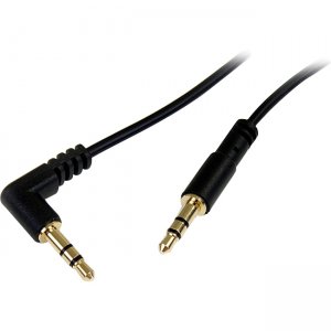 StarTech.com MU3MMSRA 3 ft Slim 3.5mm to Right Angle Stereo Audio Cable - M/M