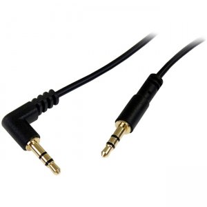 StarTech.com MU6MMSRA 6 ft Slim 3.5mm to Right Angle Stereo Audio Cable - M/M