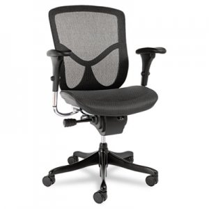 Alera ALEEQA42ME10B EQ Series Ergonomic Multifunction Mid-Back Mesh Chair, Black Base