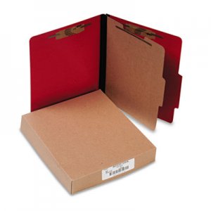 ACCO ACC15649 ColorLife PRESSTEX Classification Folders, 1 Divider, Letter Size, Executive Red, 10/Box