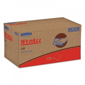 WypAll KCC05320 L10 Towels, POP-UP Box, 1Ply, 9 x 10 1/2, White, 125/Box, 18 Boxes/Carton