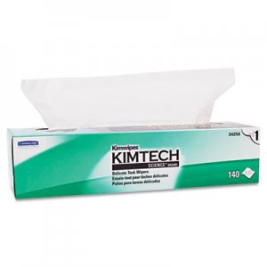 KIMTECH KCC34256BX Kimwipes Delicate Task Wipers, 1-Ply, 16 3/5 x 16 5/8, 140/Box