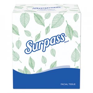 Surpass KCC21320 Facial Tissue, 2-Ply, White, Pop-Up Box, 110/Box, 36 Boxes/Carton
