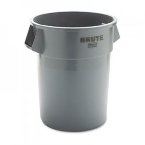 Rubbermaid Commercial 265500GY Round Brute Container, Plastic, 55 gal, Gray RCP265500GY