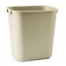 Rubbermaid Commercial RCP295500BG Deskside Plastic Wastebasket, Rectangular, 3.5 gal, Beige