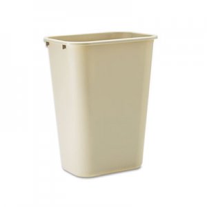 Rubbermaid Commercial RCP295700BG Deskside Plastic Wastebasket, Rectangular, 10.25 gal, Beige