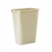 Rubbermaid Commercial RCP295700BG Deskside Plastic Wastebasket, Rectangular, 10.25 gal, Beige
