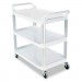 Rubbermaid Commercial RCP409100CM Open Sided Utility Cart, Three-Shelf, 40.63w x 20d x 37.81h, Off-White