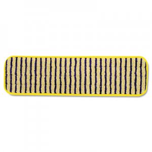 Rubbermaid Commercial RCPQ810YEL Microfiber Scrubber Pad, Vertical Polyprolene Stripes, 18", Yellow, 6/Carton