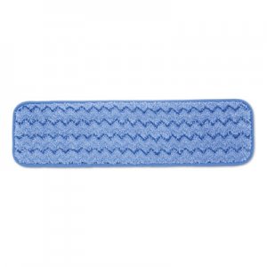 Rubbermaid Commercial RCPQ41000BLU Microfiber Wet Room Pad, Split Nylon/Polyester Blend, 18", Blue, 12/Carton