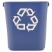 Rubbermaid Commercial 295573BE Small Deskside Recycling Container, Rectangular, Plastic, 13.625qt, Blue RCP295573BE