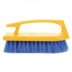Rubbermaid Commercial RCP6482COB Long Handle Scrub Brush, 6" Brush, Yellow Plastic Handle/Blue Bristles 6482 COB