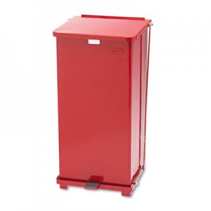 Rubbermaid Commercial RCPST24EPLRD Defenders Biohazard Step Can, Square, Steel, 13 gal, Red