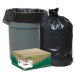 Earthsense Commercial RNW6050 Recycled Can Liners, 55-60gal, 1.25mil, 38 x 58, Black, 100/Carton WBIRNW6050